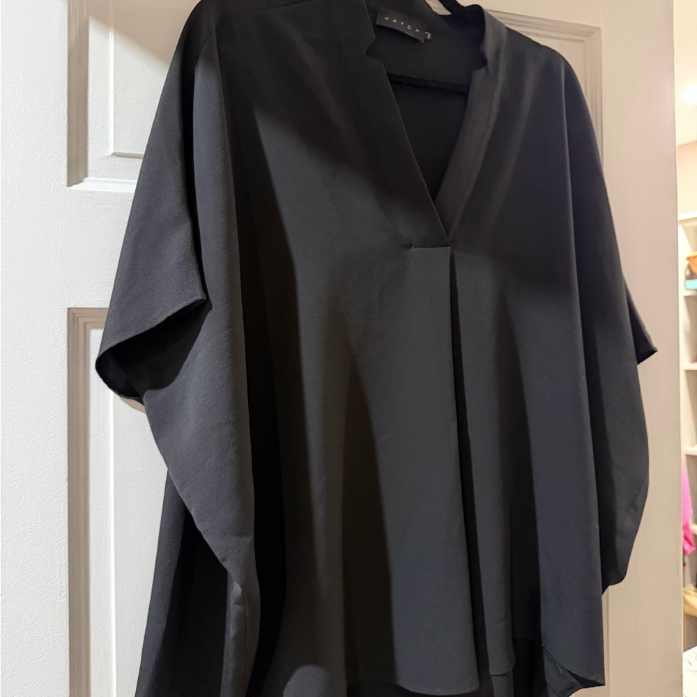 Hatch Black V-Neck Dolman Sleeve Top